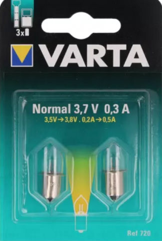 Kriptoninė lemputė P13.5S 3.7V 0.3A Varta (vieneto kaina)